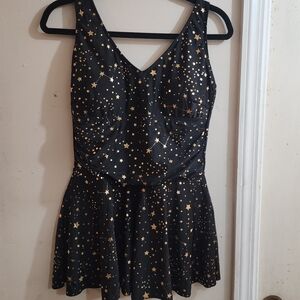 Black and Gold Star Pattern Size L YONIQUE ONE PIECE BATHING SUIT. NEW WITH TAGS